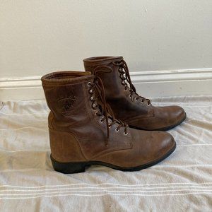 Ariat Lace Up Boots - Brown Distressed Leather